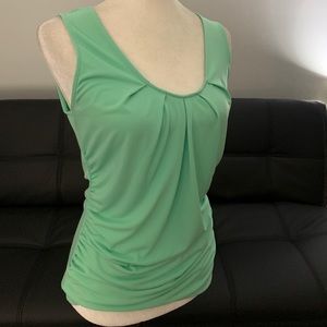 Sleeveless sea foam ruched top